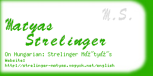 matyas strelinger business card